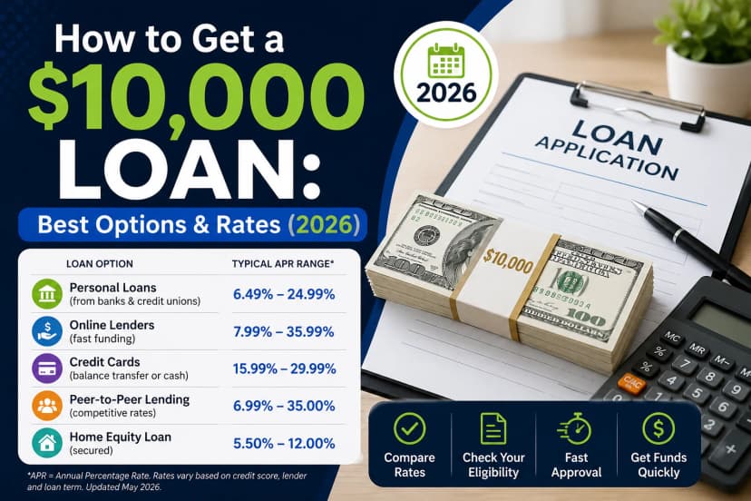 How to Get a $10,000 Loan: Best Options & Rates (2026)