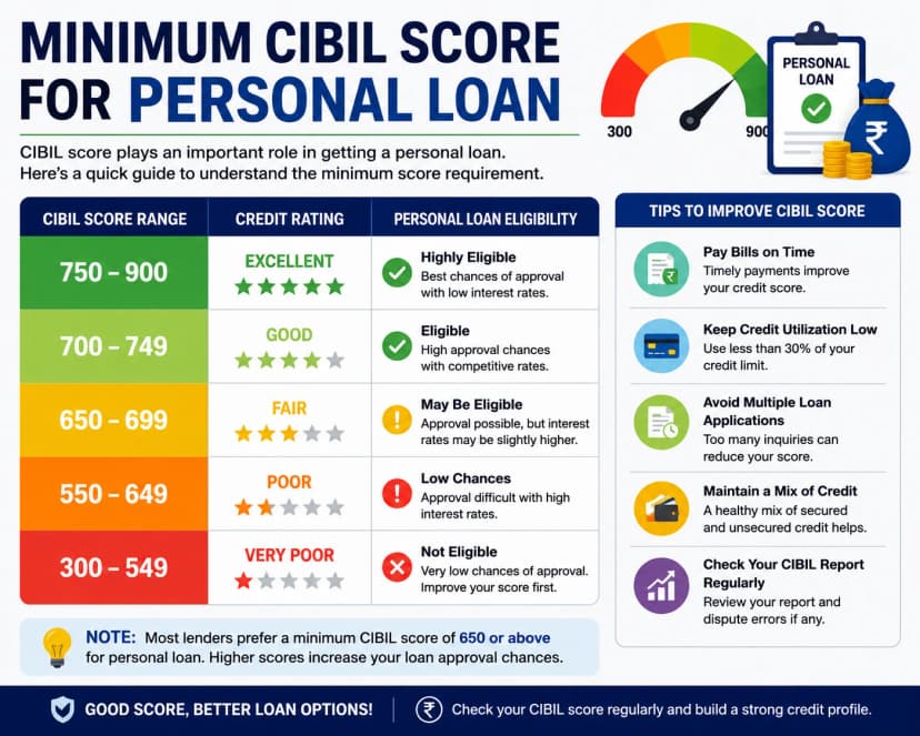 Minimum CIBIL Score for Personal Loan: 2026 Guide