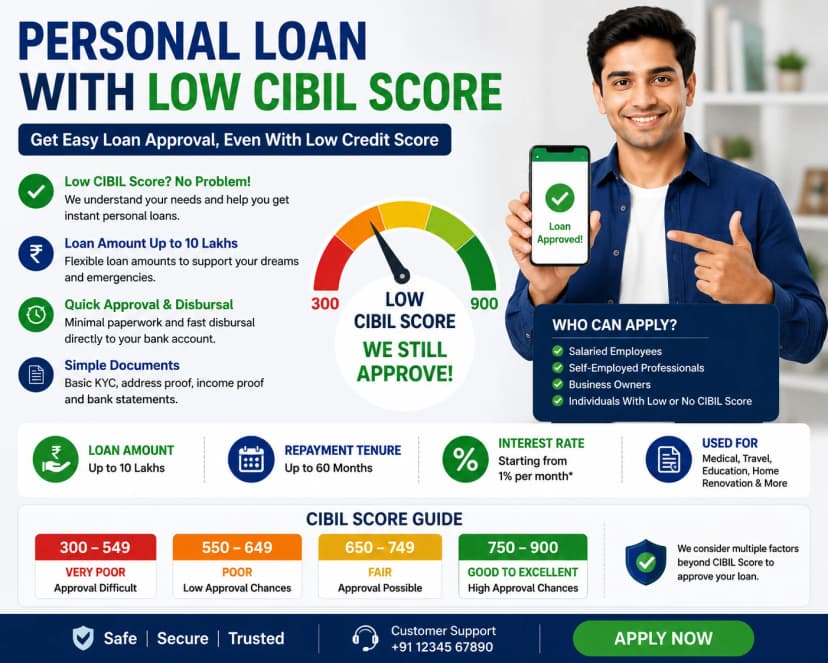 How to Get a Personal Loan with Low CIBIL Score (2026 Guide)