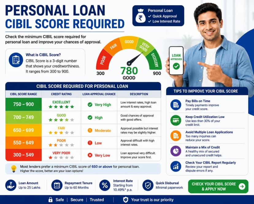 Personal Loan CIBIL Score Required: 2026 Guide for Beginners