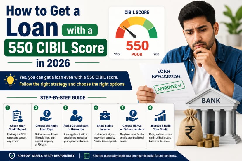 How to Get a Loan with a 550 CIBIL Score in 2026