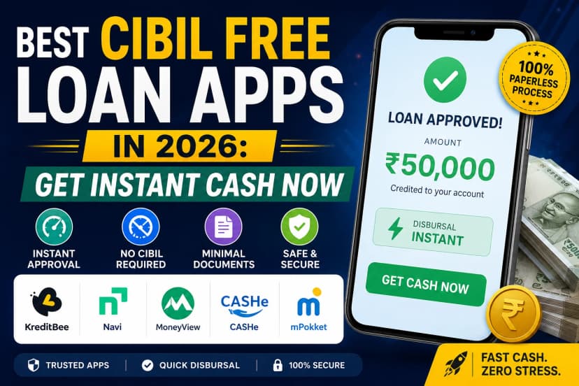 Best CIBIL Free Loan Apps in 2026: Get Instant Cash Now