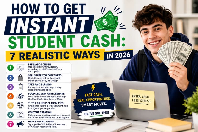 How to Get Instant Student Cash: 7 Realistic Ways in 2026