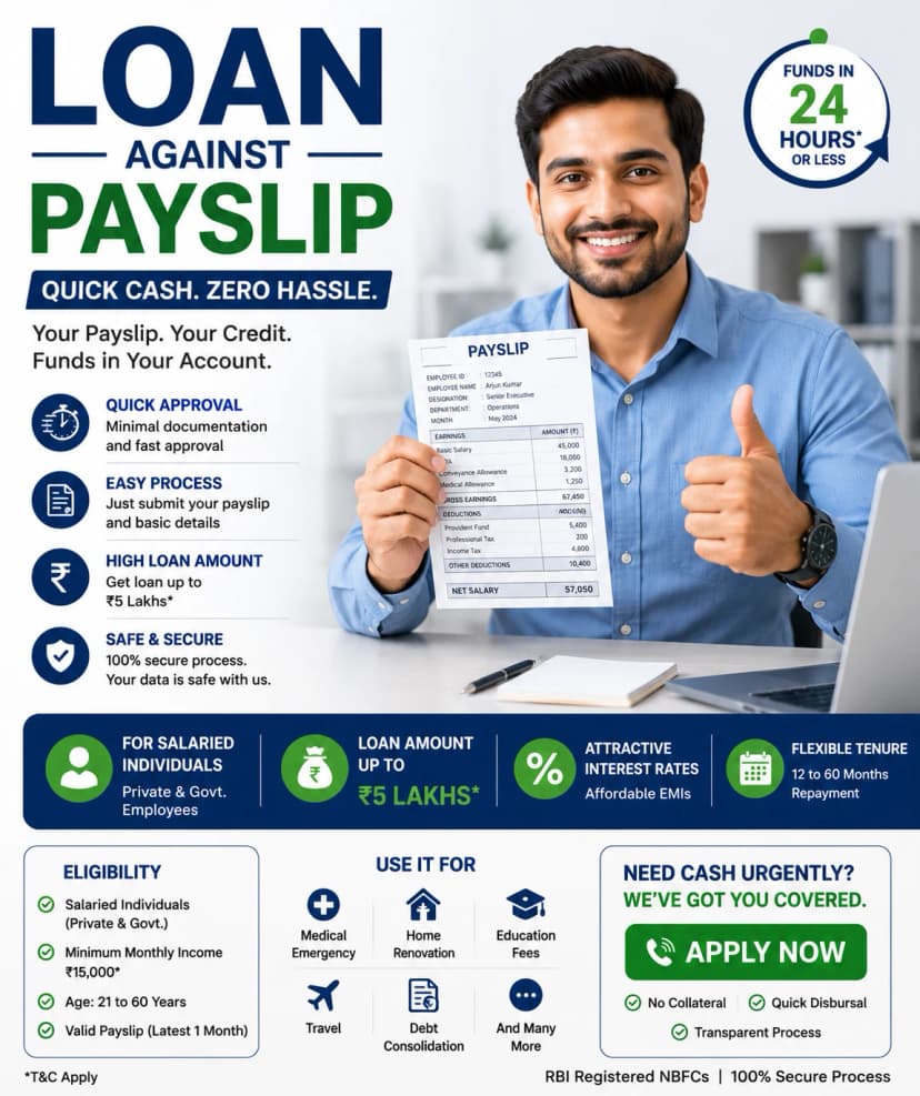 Loan Against Payslip: Process, Eligibility, and Benefits