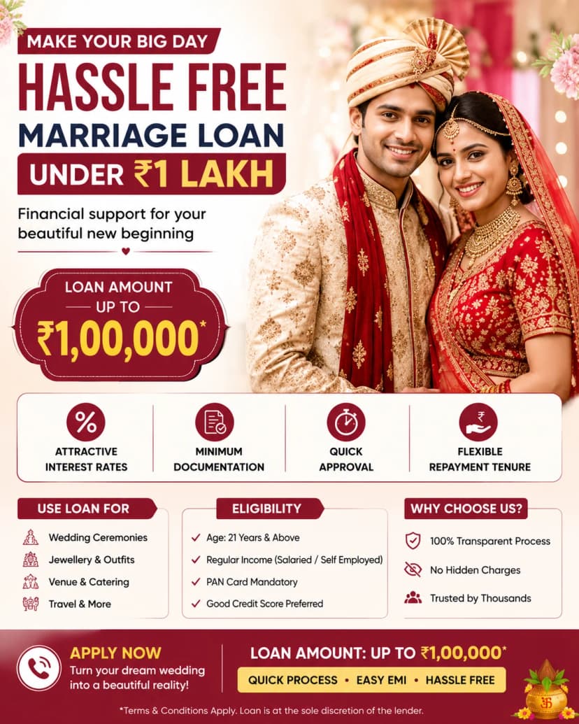 Marriage Loan Under 1 Lakh: Interest Rates & How to Apply (2026)