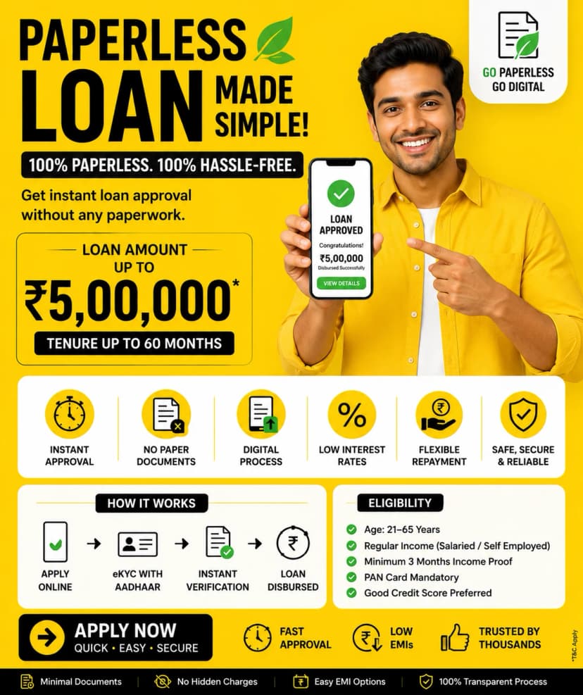 Paperless Loan India: Apply Online Instantly (2026 Guide)