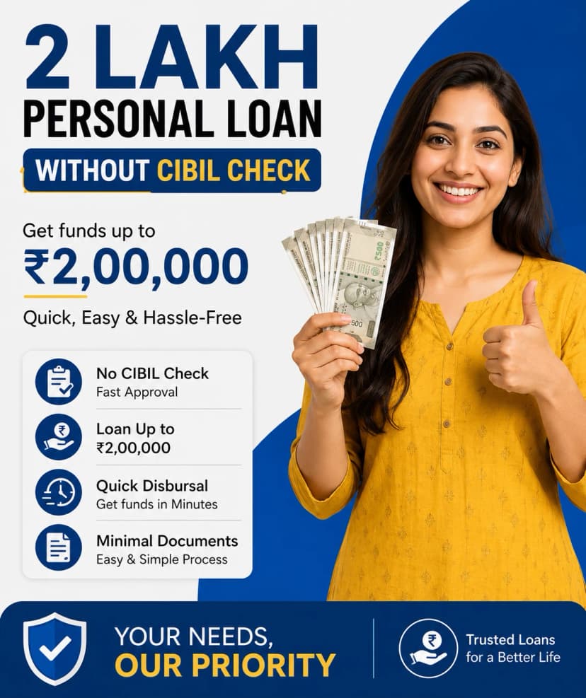 2 Lakh Personal Loan Without CIBIL Check