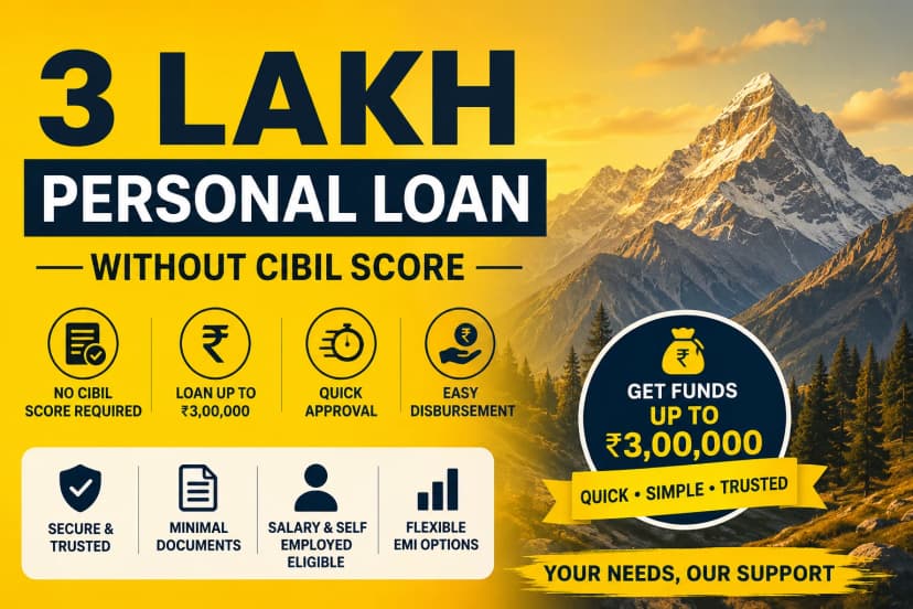 Get 3 Lakh Personal Loan Without CIBIL Score Easily