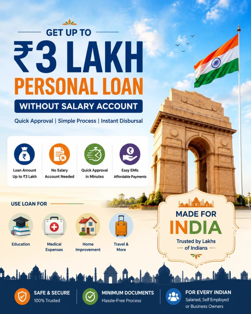 3 lakh personal loan without salary account