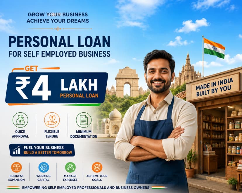 4 lakh personal loan for self employed business