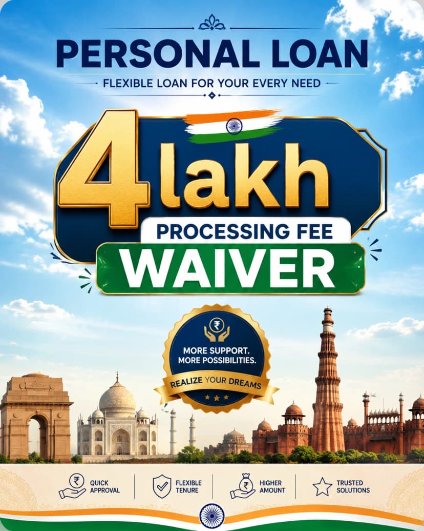4 lakh personal loan processing fee waiver
