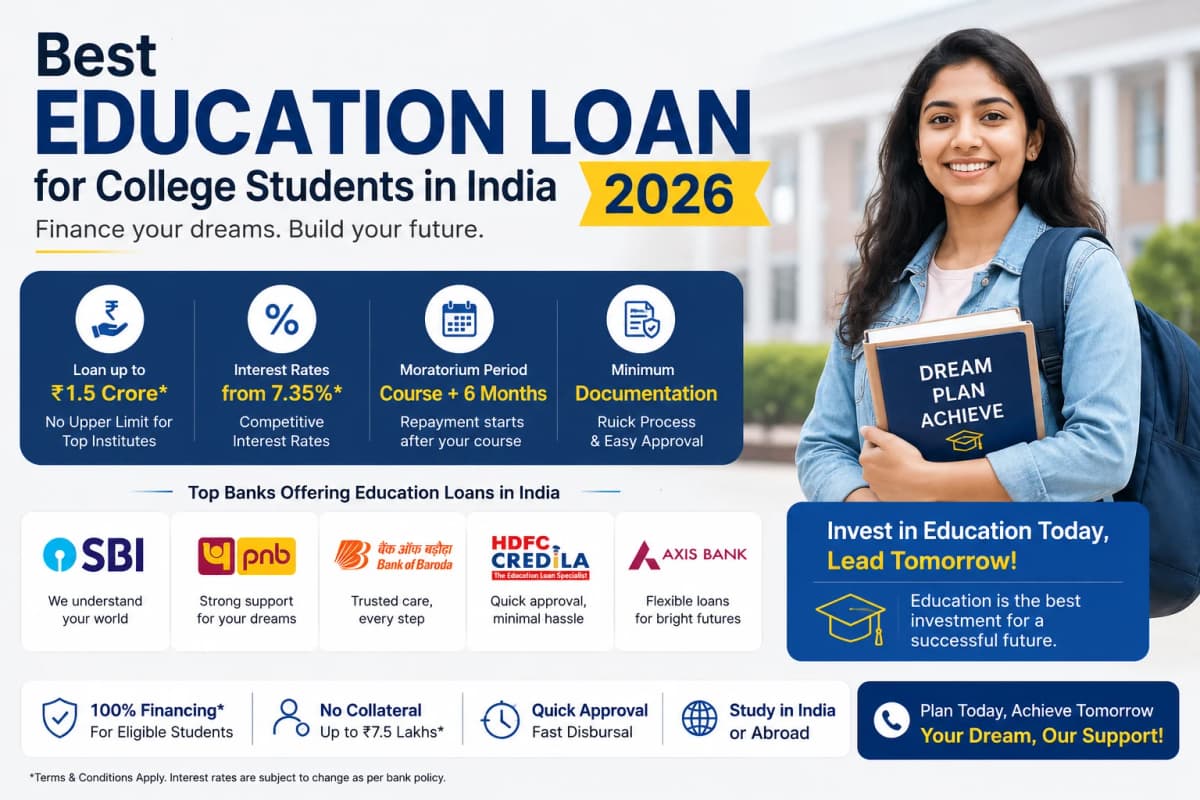 Best Education Loan for College Students in India 2026