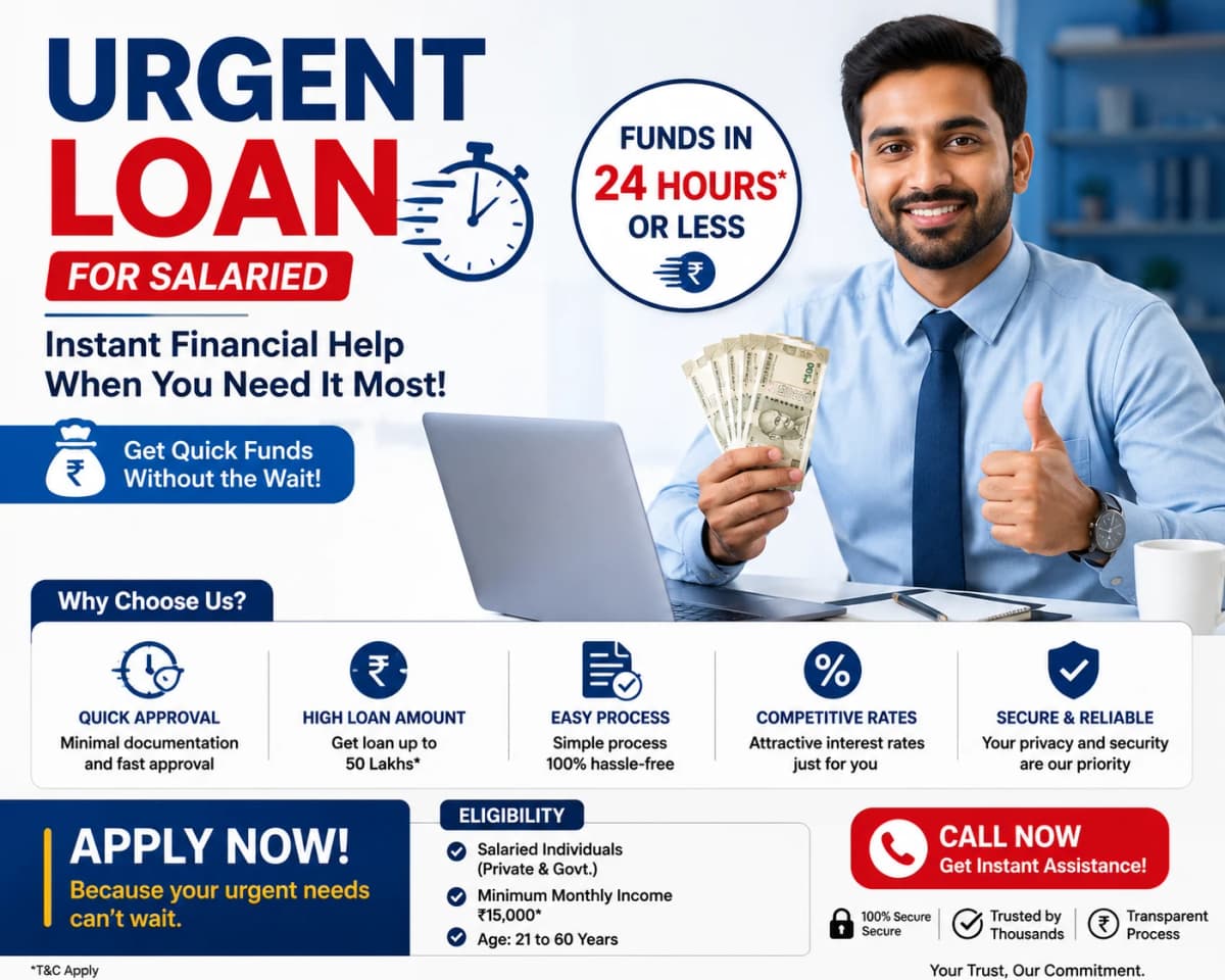 Urgent Loan for Salaried: Get Fast Cash in 2026